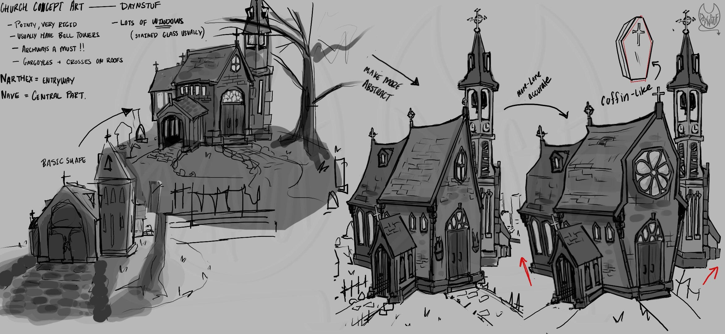 Church Concept for Mortimer &amp; the Misfortune